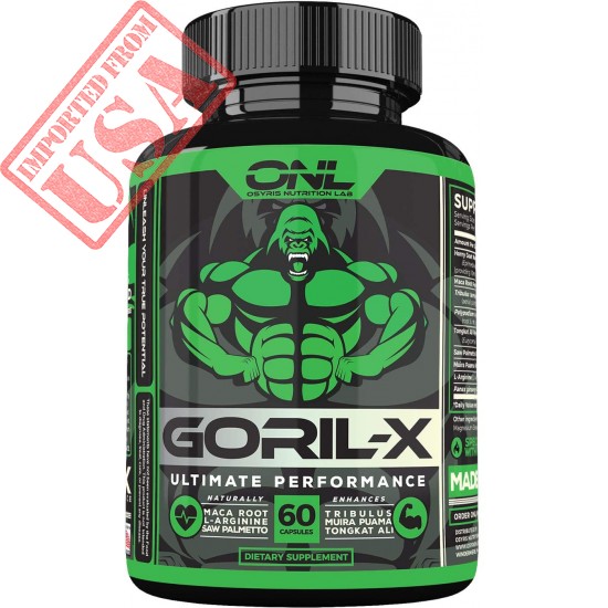 GORIL-X Men's Performance Pills - All Natural Enlargement Booster Increase Size, Strength, Energy, Testosterone & Agrandar - 1000mg Enhancing Horny Goat Weed - 1 Month Supply