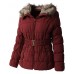 Hat and Beyond EC Womens Quilted Faux Fur Lined Belted Coat (Small/gj1133_mulbery)