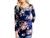 Buy Walant Womens Floral Printed Long Sleeve V-Neck Casual Tops T-Shirt Online in Pakistan