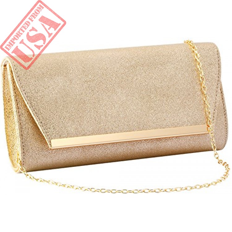 Women Evening Party Clutch Bags Handbag Bridal Wedding Purse (GOLD C)