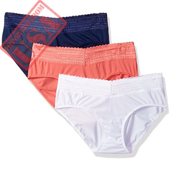 Warner's Women's Blissful Benefits No Muffin Top 3 Pack Lace Hipster Panties sale in Pakistan