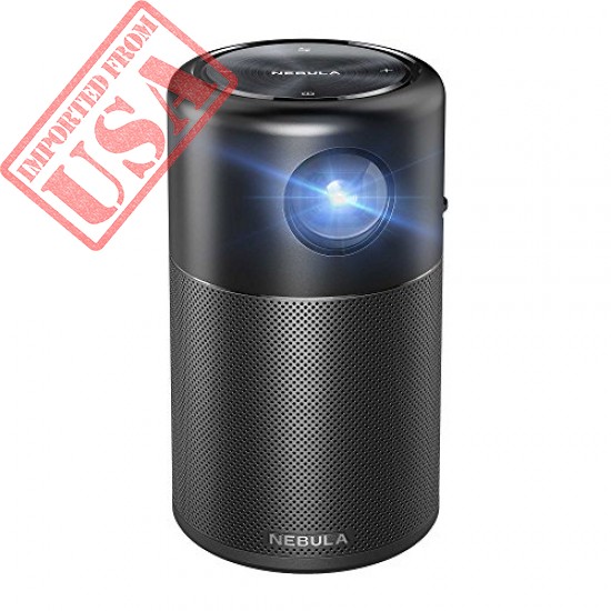 Anker Nebula Capsule, Smart Wi-Fi Mini Projector, Black, 100 ANSI Lumen Portable Projector, 360° Speaker, Movie Projector, 100 Inch Picture, 4-Hour Video Playtime, Neat Projector, Home Entertainment