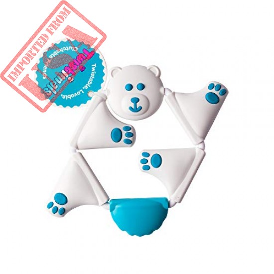 Fat Brain Toys FA163-1 Wendegreifling Bear Cream White and Light Blue