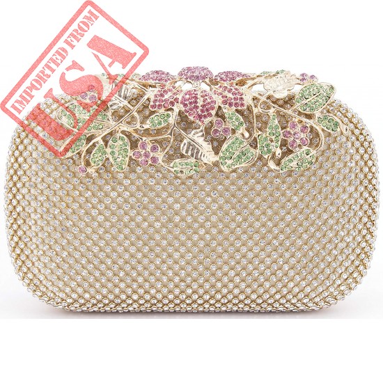 Buy Dexmay Luxury Flower Women Clutch Purse Rhinestone Crystal Evening Bag Online in Pakistan