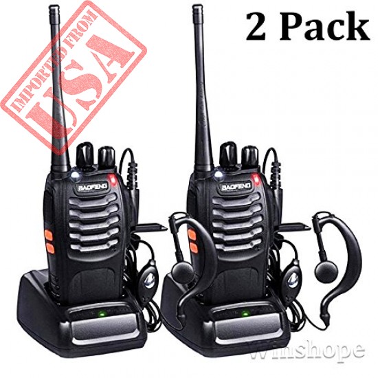 Baofeng BF-888s Walkie Talkies Long Range Radios With Earpiece Mic Vhf/UHF Radios 5W Two Way Radio Handheld 2 Way Radio Ham Transceiver With Antenna Headsets Microphone