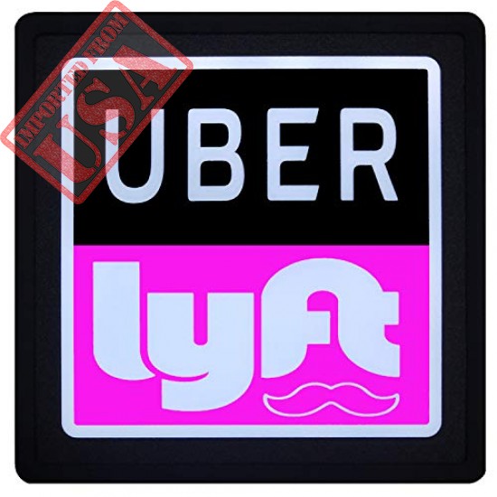 Uber Lyft LED Light Sign Logo Sticker Decal Glow Wireless Decal Accessories Removable Uber Lyft Glowing Sign For Car Taxi Uber Lyft Lithium Battery Power