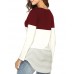 Aliex Women's Tunic Top Casual Long Sleeve T-Shirt Color Block Red S