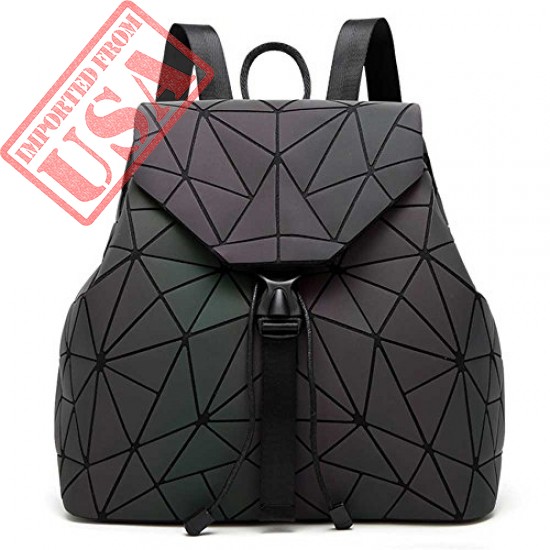 DIOMO Geometric Lingge Women Backpack Luminous Mens Travel Shoulder Bag Rucksack (Luminous NO.3)