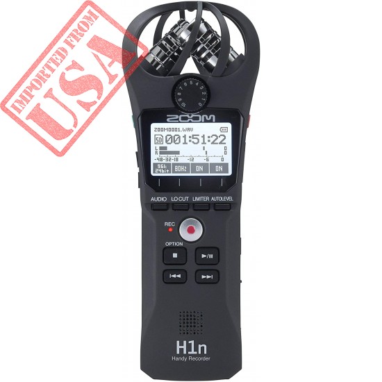 Zoom H1n Portable Recorder, Onboard Stereo Microphones, Camera Mountable, Records to SD Card, Compact, USB Microphone, Overdubbing, Dictation, For Recording Music, Audio for Video, and Interviews