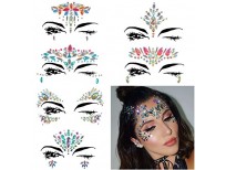 COKOHAPPY 6 Sets Rhinestone Mermaid Face Jewels Tattoo - BODY STICKERS Crystal Tears Gem Stones Bindi Temporary Stickers (Collection 1)
