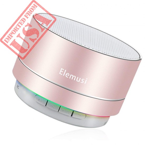 BUY ELEMUSI BLUETOOTH SPEAKER,PORTABLE STEREO OUTDOOR SPEAKER,MINI WIRELESS SPEAKER WITH HD AUDIO AND ENHANCED BASS, BUILT-IN-MIC SPEAKERPHONE, FM RADIO AND TF CARD PLAY MUSIC (ROSE GOLD) IMPORTED FROM USA