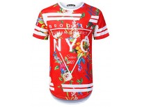 Hipster Hip Hop New York Floral Longline T-Shirt for Men online in Pakistan