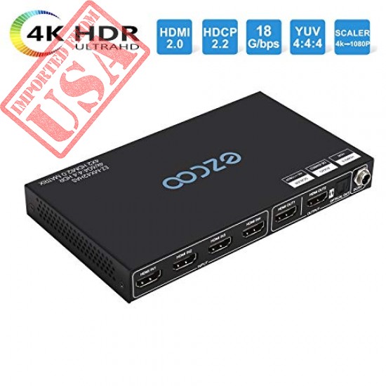 EZCOO 4K HDMI 2.0 Matrix 4K 60Hz 18Gbps HDR Dolby Vision HDCP 2.2, Unique HDMI Matrix Scaler Output 4K,HDMI Switcher Matrix Made in USA