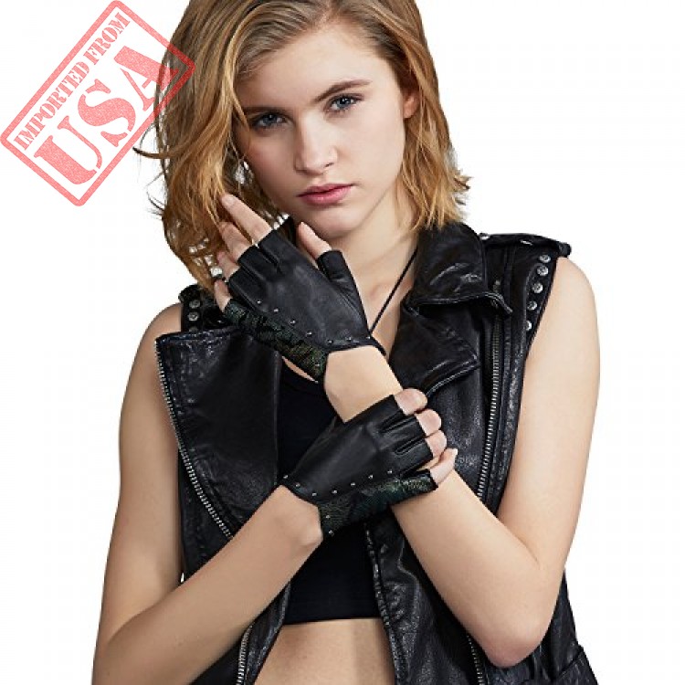 Buy Womens fingerless leather gloves online