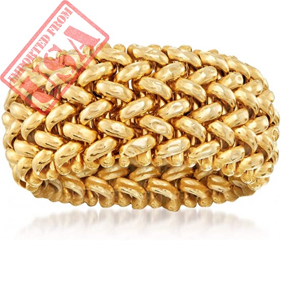 Ross-Simons Italian 14kt Yellow Gold Riso-Link Ring