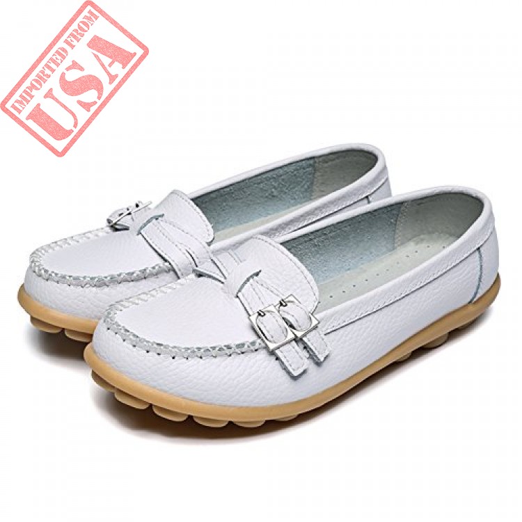 original lingtom casual leather loafers driving moccasins flats shoes for women sale in pakistan