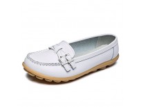 Original LINGTOM Casual Leather Loafers Driving Moccasins Flats Shoes for Women sale in Pakistan
