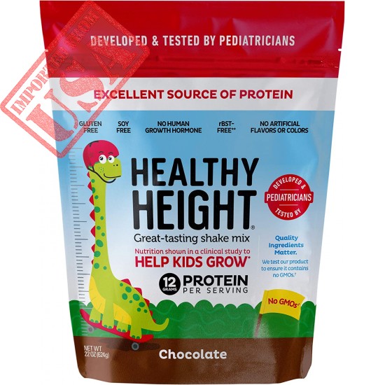 Healthy Height Kids Protein Powder (Chocolate) - Developed by Pediatricians - High in Protein Nutritional Shake to Supplement Child Growth - Contains Key Vitamins & Minerals to Gain Height & Weight