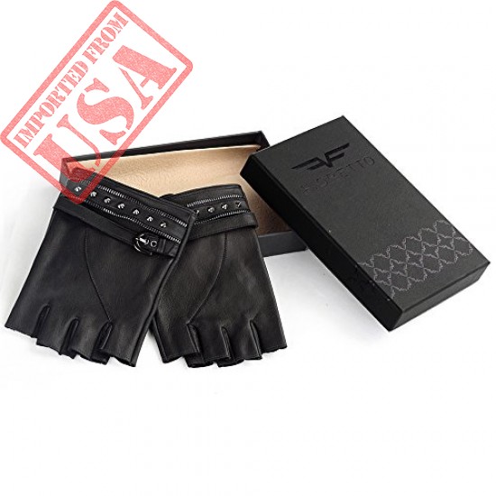 fingerless black leather gloves for women fioretto half finer sheepskin gloves for driving shop online in pakistan