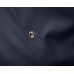 Men's Casual Long Sleeve Oblique Button Down Dress Shirt Tops with Embroidery Navy X-Large