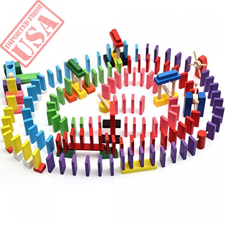 240pcs Wooden Domino Block Set With 12 pcs Special Projects,10 Colors Tiles Educational Toys Racing Toy Game For Kids ZHX