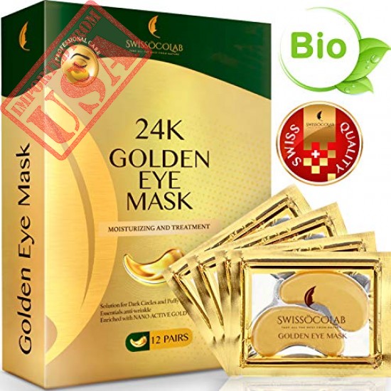 Under Eye Mask Gold Eye Mask Anti-Aging Hyaluronic Acid 24k Gold Eye Patches Under Eye Pads for Moisturizing & Reducing Dark Circles Puffiness Wrinkles