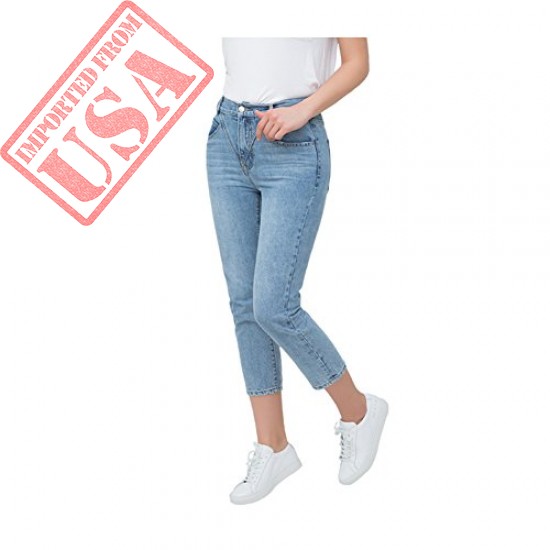 Buy Slch Svin Mom Straight Jeans Curvy Slim Light Blue Jeans For Women Imported From USA