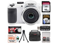 BUY KODAK PIXPRO AZ252 ASTRO ZOOM DIGITAL CAMERA (WHITE) WITH 16GB CARD + CASE + TRIPOD KIT IMPORTED FROM USA