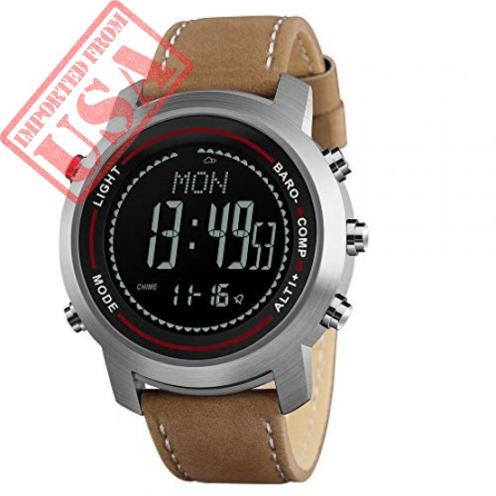 BUY MEN DIGITAL SPORTS WATCHES WITH COMPASS PEDOMETER ALTIMETER BAROMETER MILITARY WATERPROOF WRISTWATCH IMPORTED FROM USA