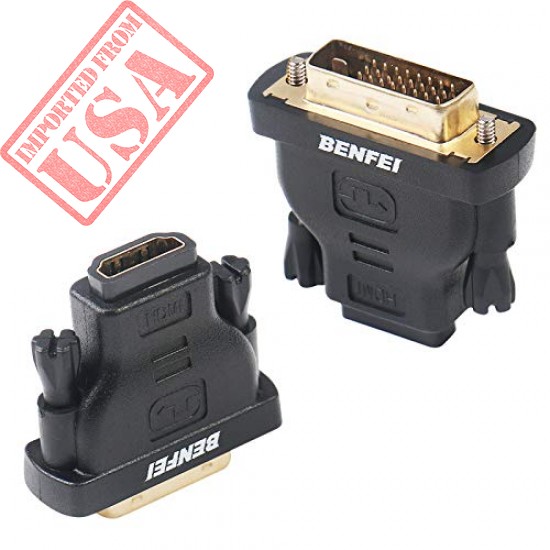 Buy Original Benfei Bidirectional DVI to HDMI Male to Female Adapter with Gold-Plated Cord Imported from USA