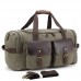 UNISACK Weekender Duffle Bag Canvas Leather Travel Luggage Oversized Holdalls, Army Green