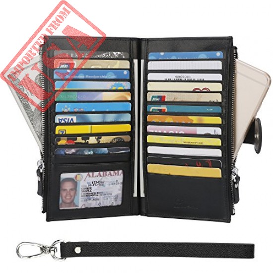 Buy Womens RFID Blocking Genuine Leather Bifold Multi Card Case Wallet Online in Pakistan