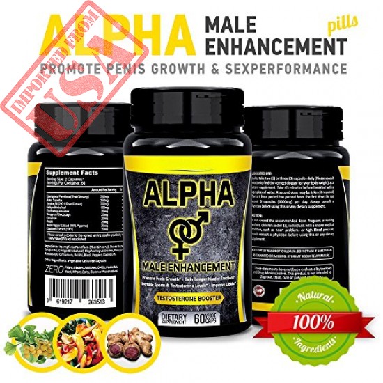 Original Natural Alpha Male Enhancement Pills (Penis Enlargement) & Sex Performance Testosterone Booster Made in USA sale in Pakistan