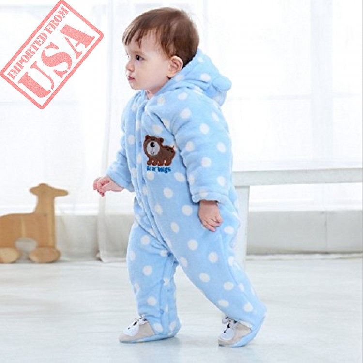 mannetje voordeel cent Little Kiddy Baby Boy Girl Hooded Winter Blue Jumpsuit | sdr.com.ec