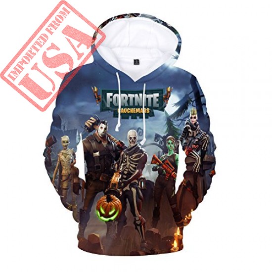 Yeawooh Fortnite 3D Printing Unisex Hoodie Novelty Youth Game Sweatshirt Pullover Size M (Brown)