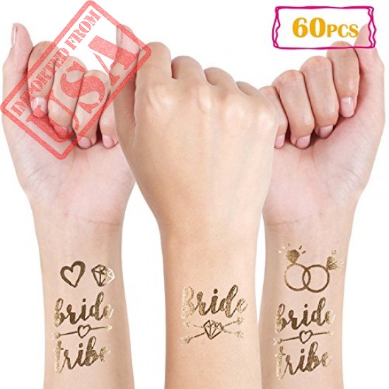 Buy Bachelorette Party Tattoos Gold Bride Tribe Flash Decorations sale online in Pakistan