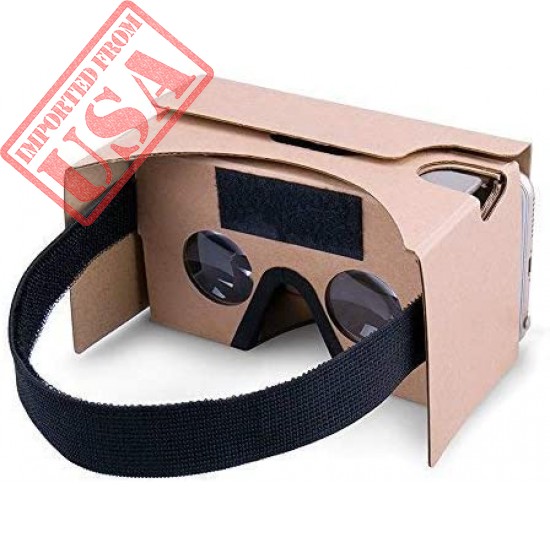 Google Cardboard,VR Headsets 3D Box Virtual Reality Glasses with Big Clear 3D Optical Lens and Comfortable Head Strap for All 3-6 Inch Smartphones (Yellow, 1 Pack)