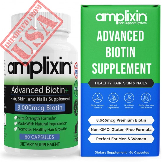 Buy Amplixin Advanced+ Biotin Supplement - Hair Vitamins For Faster Hair Growth, Stronger Nails & Clearer Skin in Pakistan