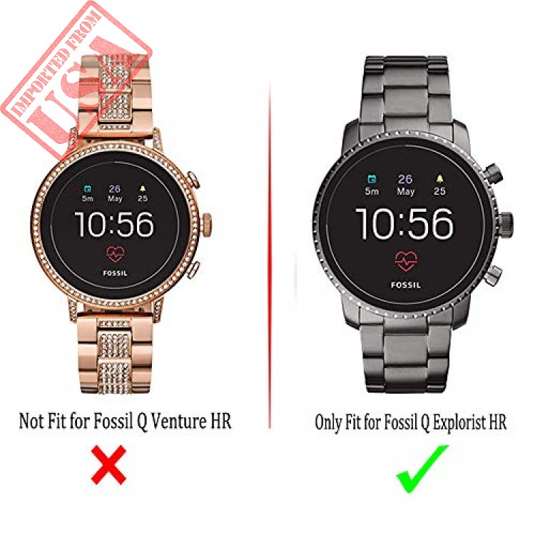 Diruite 4-Pack for Fossil Q Venture HR Screen Protector Tempered Glass for Fossil Q Venture Gen 4 Smartwatch Anti-Scratch Optimized Fit Version 2.5D 9H Hardness - Permanent Warranty Replacement