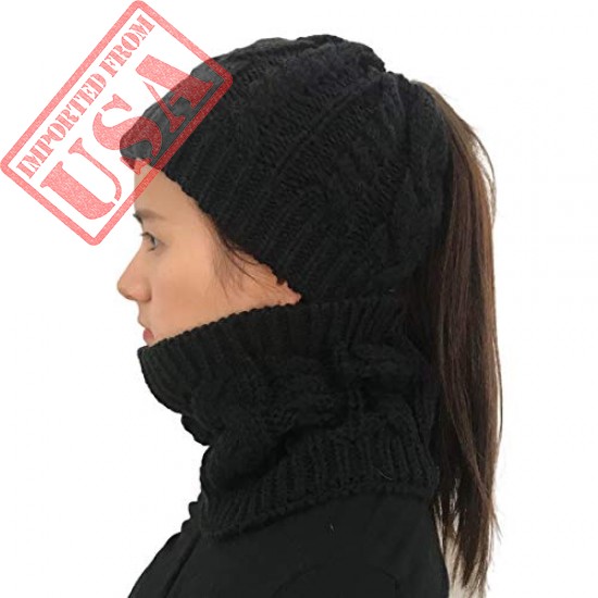 Get online Best Quality Winter Knitted Hat and Scarf Set in Pakistan 