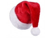 Buy Christmas Hat for Child Extra Thicken Red and White Plush Santa Hat sale online in Pakistan