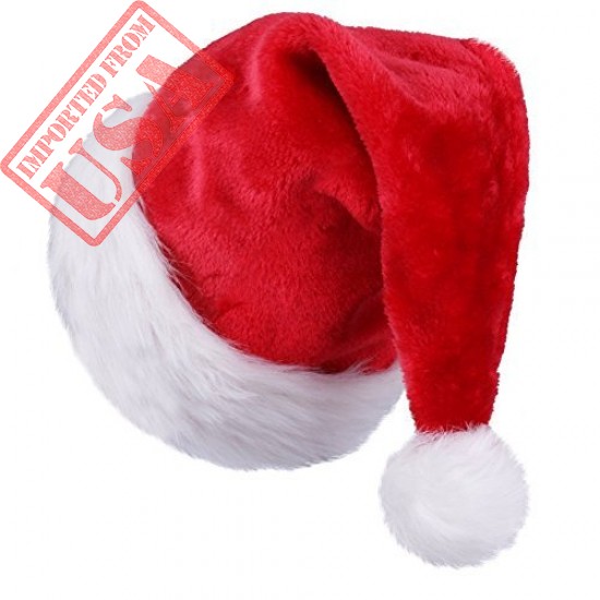 Buy Christmas Hat for Child Extra Thicken Red and White Plush Santa Hat sale online in Pakistan