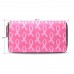 BUY WALLET CLUTCH PINK RIBBON PATTERN - ORGANIZER CARD HOLDER PURSE, COTIME PU LEATHER HANDBAG FOR MEN WOMEN IMPORTED FROM USA