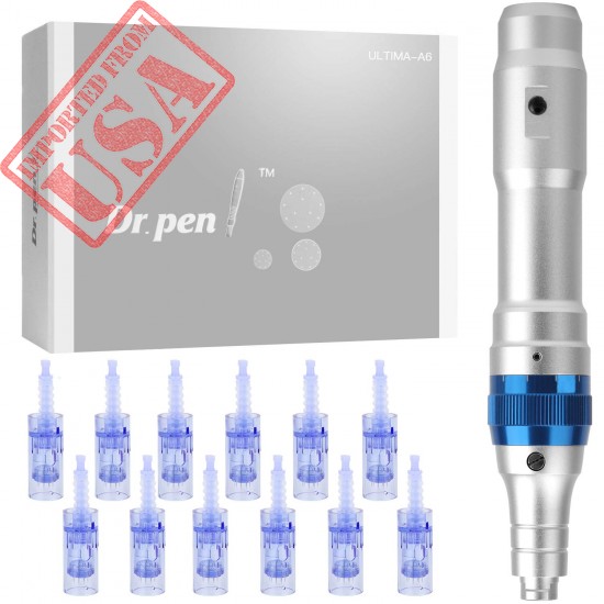 Dr. Pen Ultima A6 Professional Microneedling Pen, Wireless Electric Skin Repair Tool Kit with 12-Pin Replacement Needles Cartridges(12 PCS)