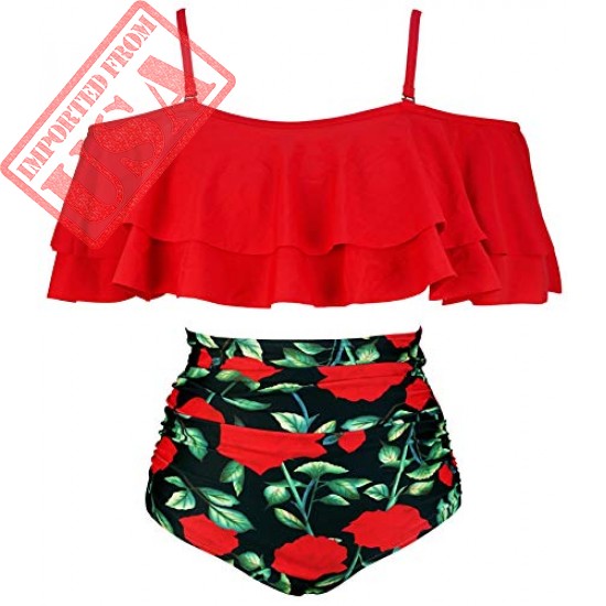 Red Rose Floral Swimsuit by COCOSHIP online in Pakistan