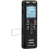 16GB Digital Voice Activated Recorder for Lectures - aiworth 1160 Hours Sound Audio Recorder Dictaphone Voice Activated Recorder Recording Device with Playback,MP3 Player,Password,Variable Speed