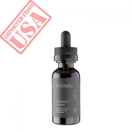 Buttah Skin Vitamin C Serum 1 FL oz e 30mL - For Face - Vitamin E - Ferulic Acid - Green Tea