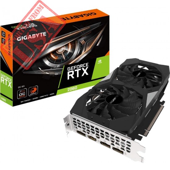 GIGABYTE Gv-N2060OC-6GD GeForce RTX 2060 OC GG Graphics Card, 2X Windforce Fans, 6GB 192-bit GDDR6, REV2.0 Video Card