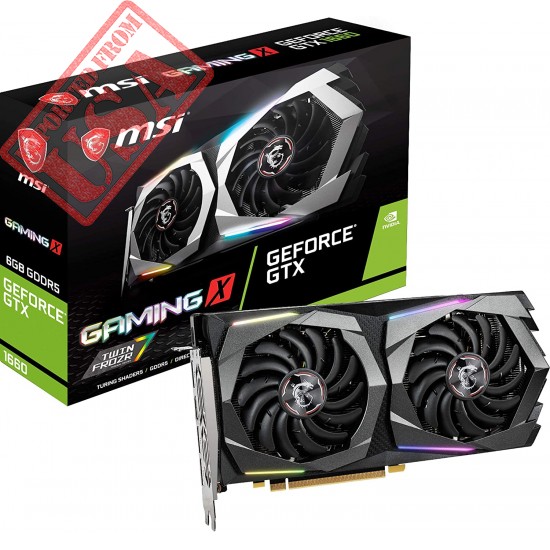 MSI Gaming GeForce GTX 1660 128-Bit HDMI/DP 6GB GDRR5 HDCP Support DirectX 12 Dual Fan VR Ready OC Graphics Card (GTX 1660 Gaming X 6G)