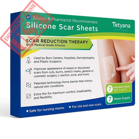 Buy Reusable Silicone Scar Removal Sheets by Tatyana Naturals Cure for Stretch Marks, Surgery Scars, C-Section, Acne Scars